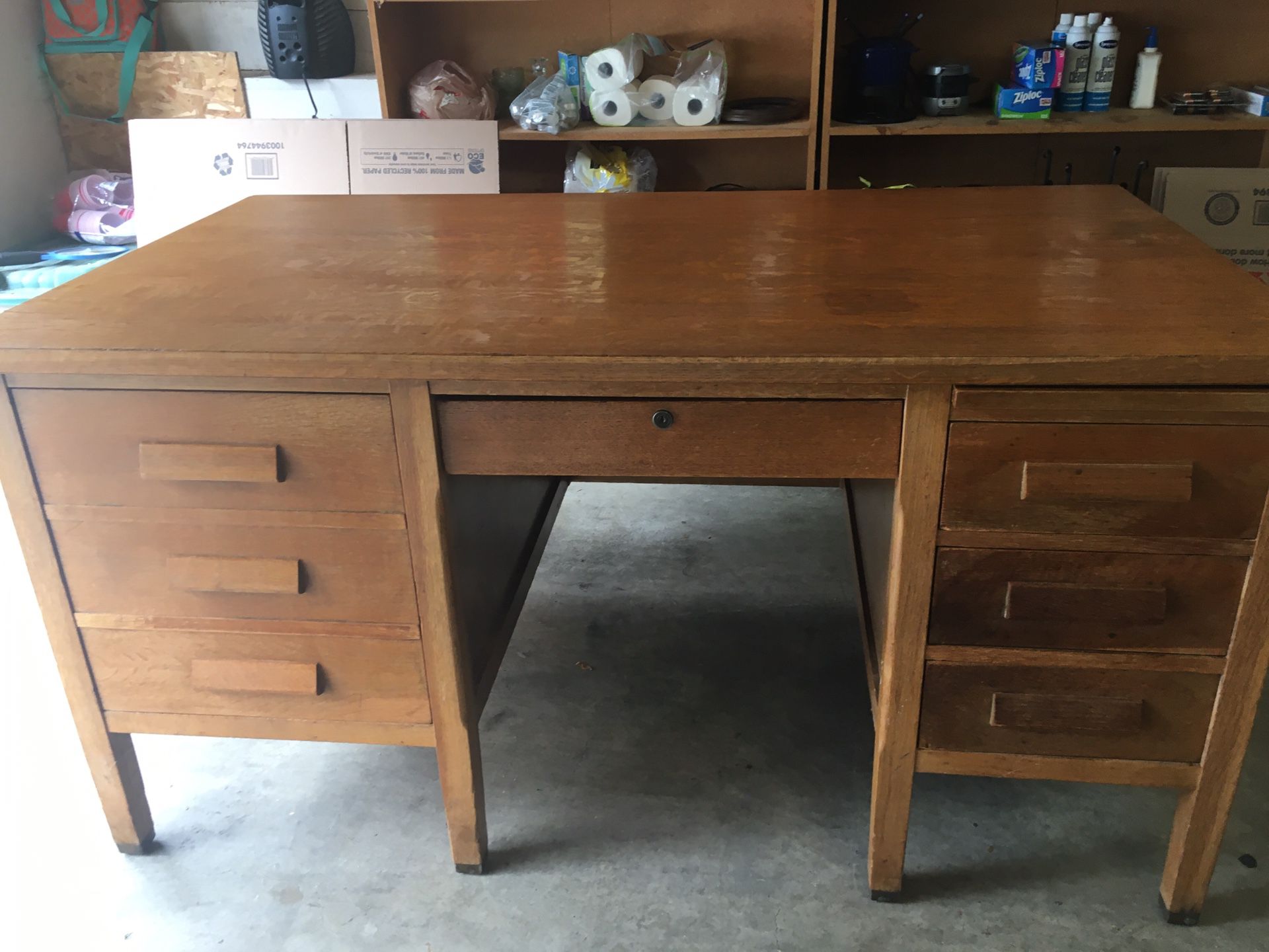 Antique Oak Desk.