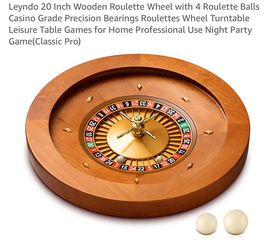 20-Inch Wooden Roulette Wheel
