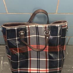 used Tommy Hilfiger Tote Bag - 15 by 14 inches Ladies Women Shopping Grocery Cool Chic Vintage Retro