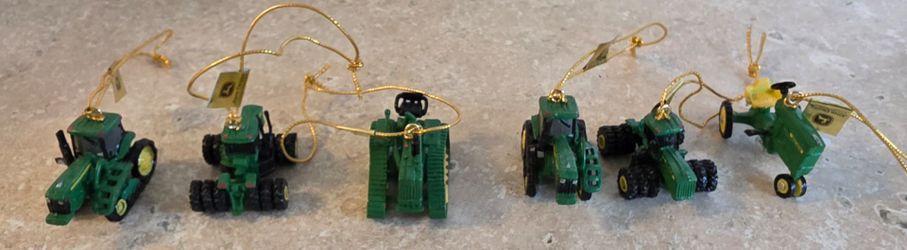 Enesco John Deere Micro Mini Tractor / Equipment Collectible Christmas Holiday Ornament