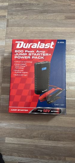 Dura last 800 peak amp jump starter plus power pack