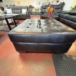 Genuine Leather Ottoman 