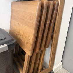 Solid wood dinner trays