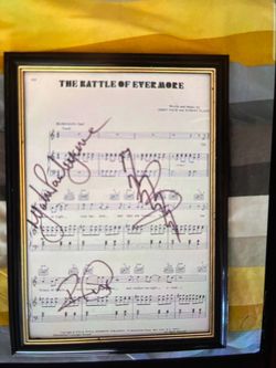 Signed "The Battle of Evermore" Framed Sheet Music