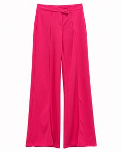 Hot Pink Wide Leg Dress Pants – High Waist Size XL