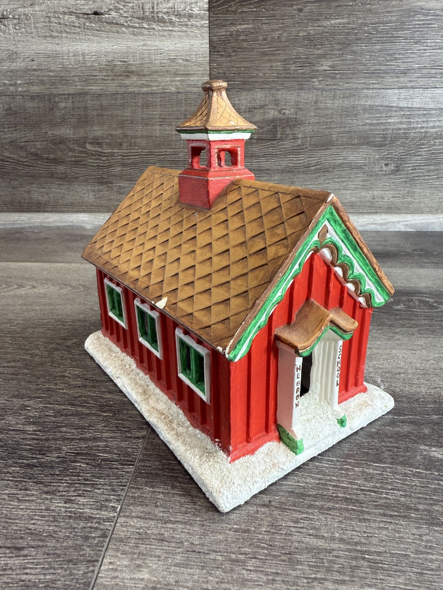 Vintage Byron Molds 1979 Little Red School House Christmas Village
