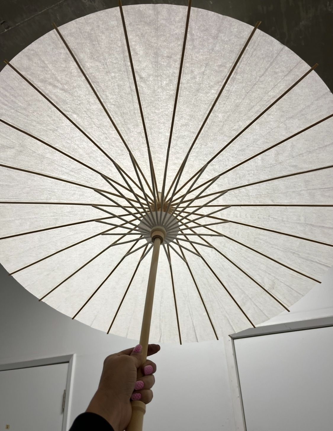 White parasol umbrella