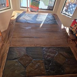 Table and six chairs counter height