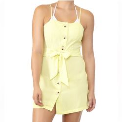 MIKEN swim coverup dress tie-waist button-front Size Large