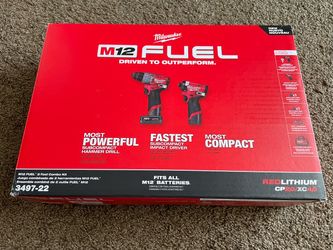 Milwaukee M12 12-Volt Brushless Cordless Hammer Drill & Impact Driver Combo Kit w/2 Batteries & Bag