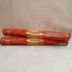 HEM Amber Incense Sticks, 2 Tubes of Incense 40 Incense Sticks