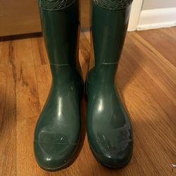 UGG USA Women's Shelby Rain Boots Size 9 Tall Rubber Green