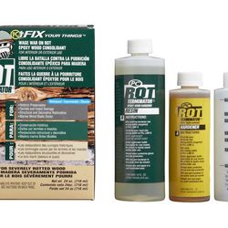 PC Products PC-Rot Terminator Epoxy Wood Hardener, Two-Part 24oz in Two Bottles, Amber 240618