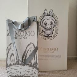 zimomo i found you popmart labubu with tote bag