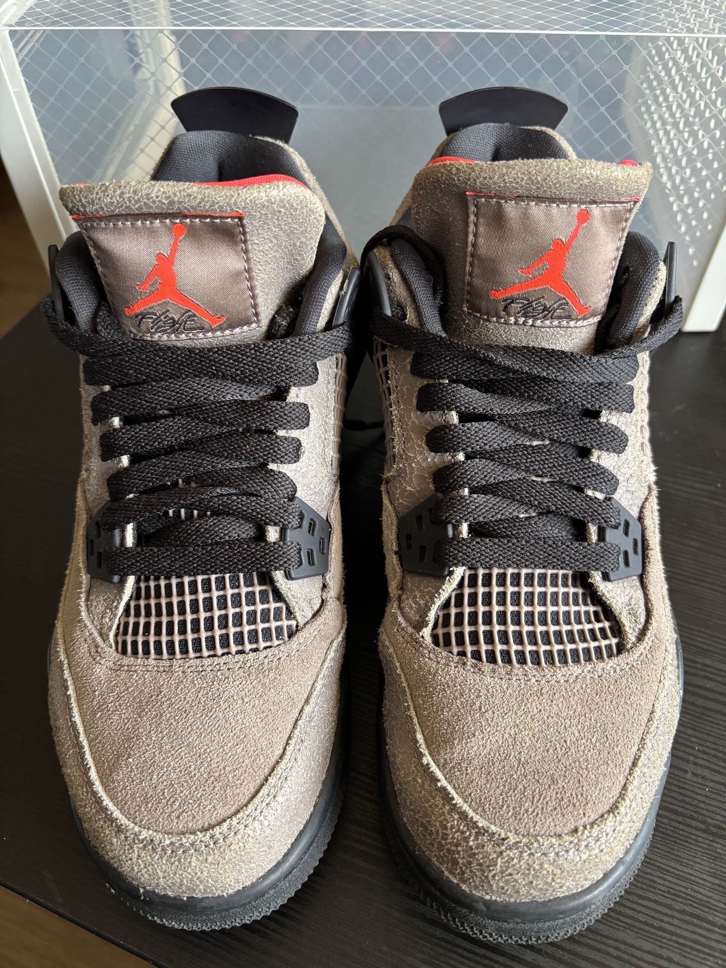 Jordan 4 Retro Mid Taupe Haze Brown Black White Red (DJ6249-200) Kids Size 6Y