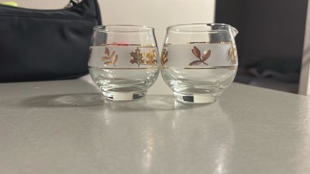 Vintage Libbey Glass "Golden Foliage" Completer Set