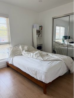 Bed frame , matress and book shelf  for sale!