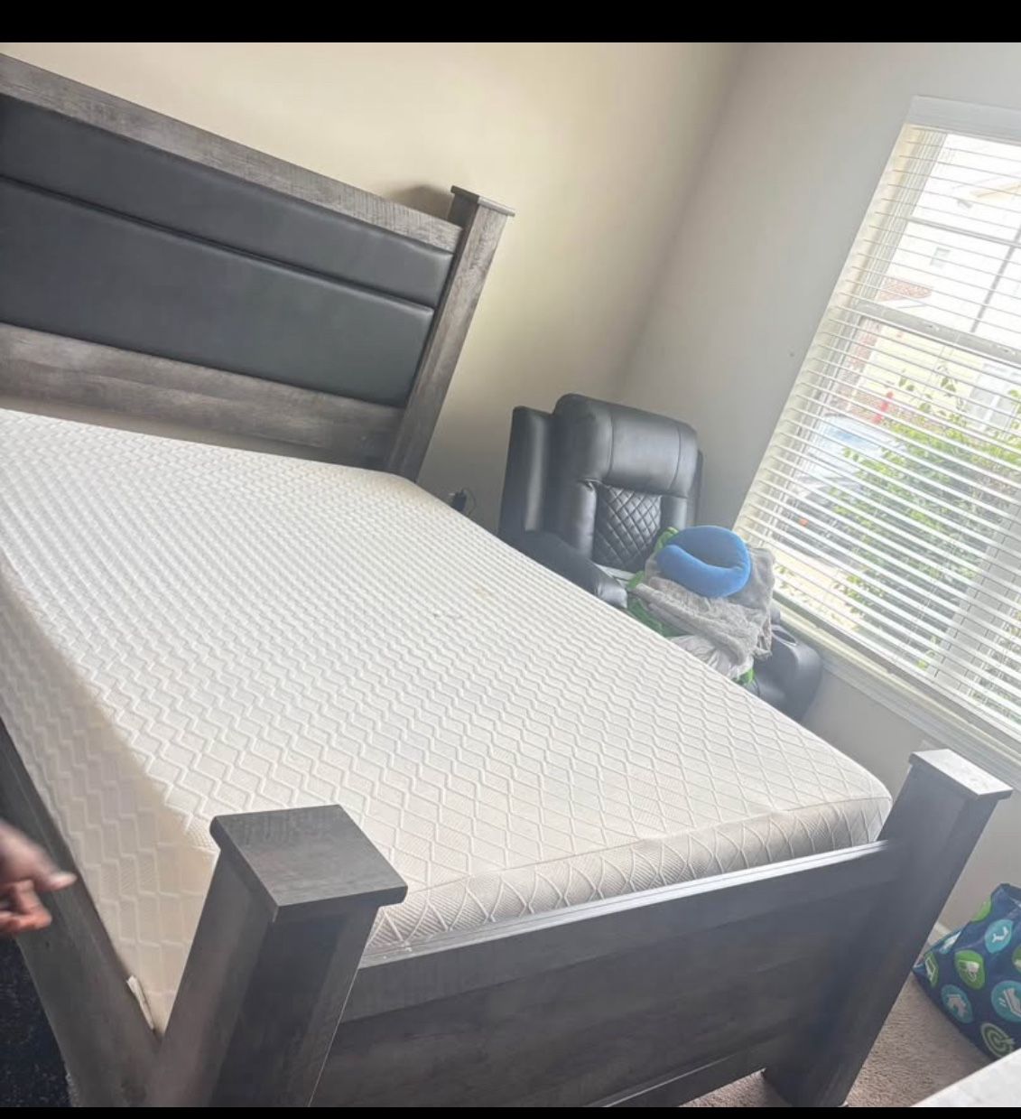 queen bed frame with nightstand 