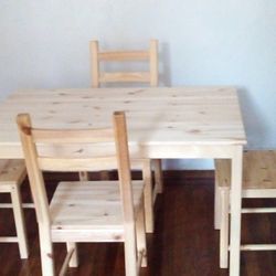 Wooden Table And 4 Chairs