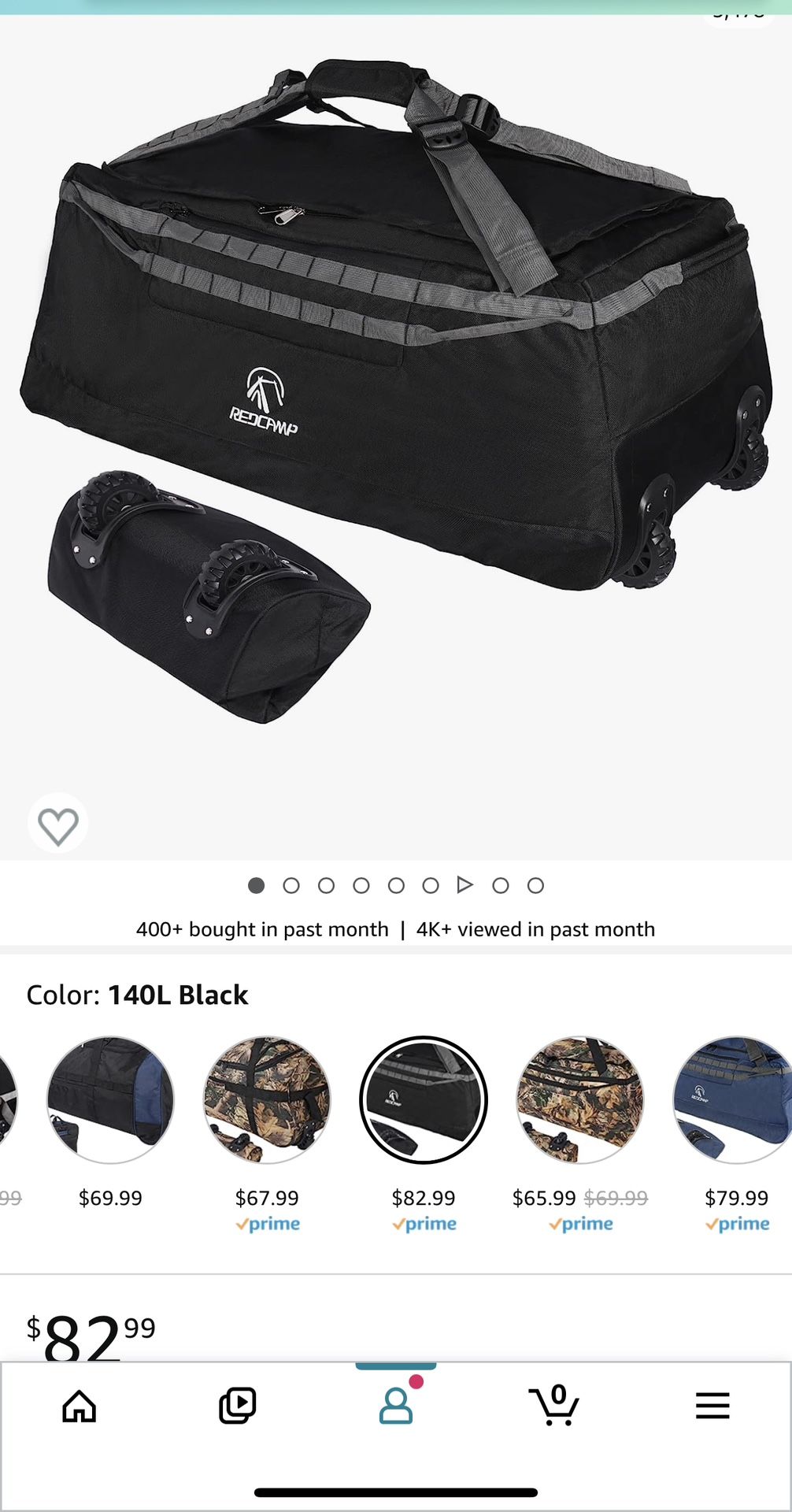 Large Foldable duffle Bag 