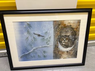 Owl print wall hanging