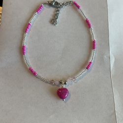 Pink Heart Anklet 