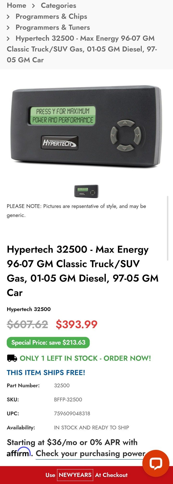 Gm Max Energy Power Programmer #32500