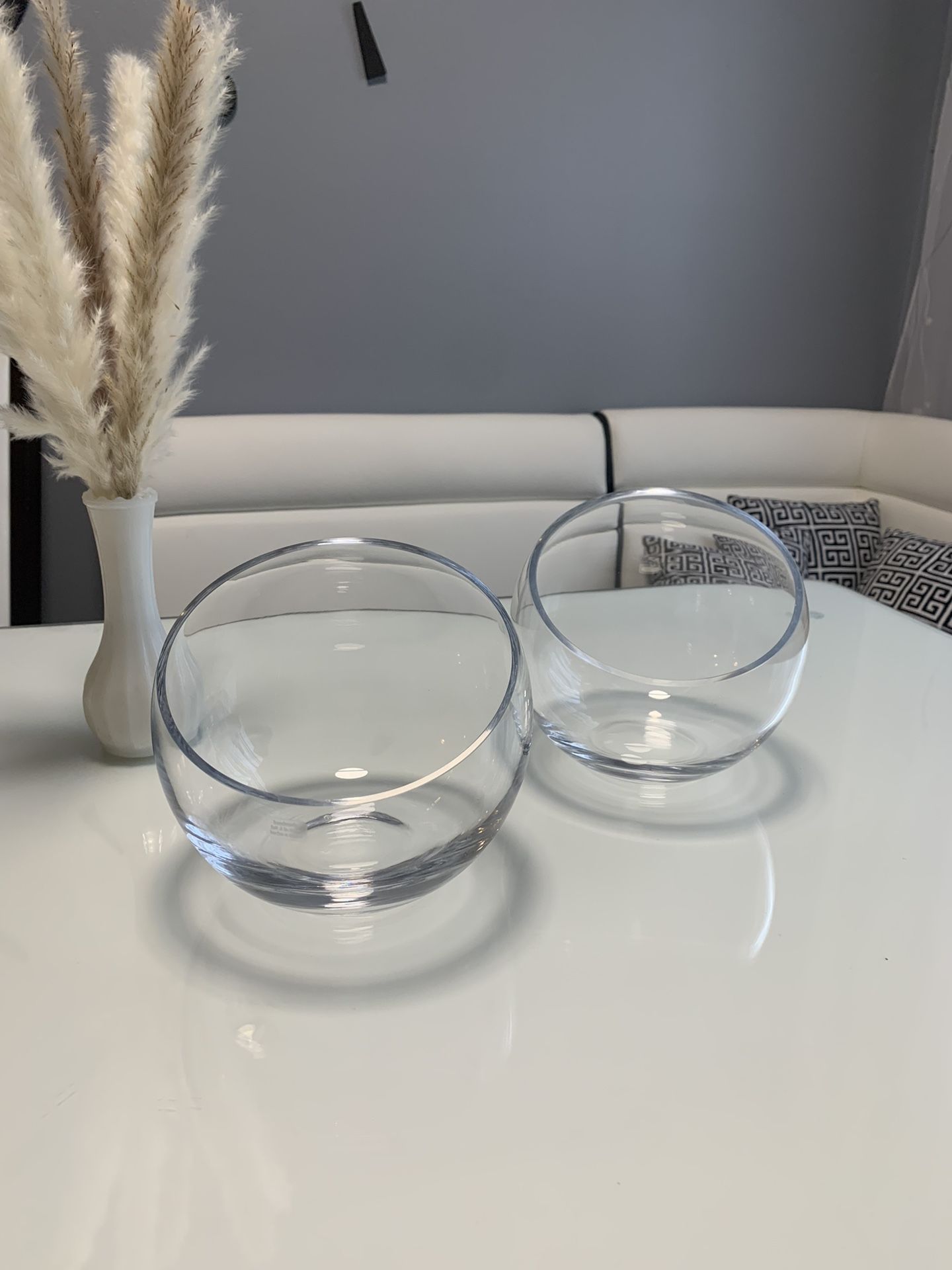 2pc glass vase/dish