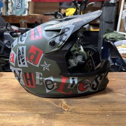 Troy Lee Designs D3 Fiberlite Anarchy MTB Mountain Bike Helmet Olive Green