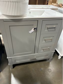 SALE $265 Each Newly Assembled 30” Bathroom Vanity with Solid Wood Frame and Sink Included