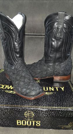 Almost New - Square Toe Genuine  Cowboy Boots - Men Size 11
