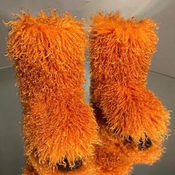 Orange Size 7-11 Boots 