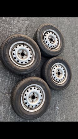 4 - 185/70r13 4x100 4x3.94 Stock Honda Civic Corolla Wheels Rims Good 80% Treads Tires