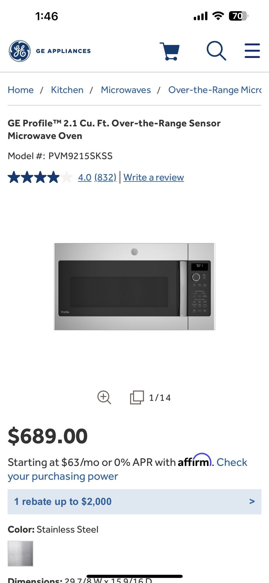 GE Profile Microwave 