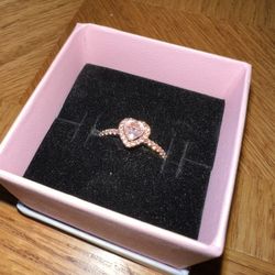 Heart 14k rose gold-plated ring with orc