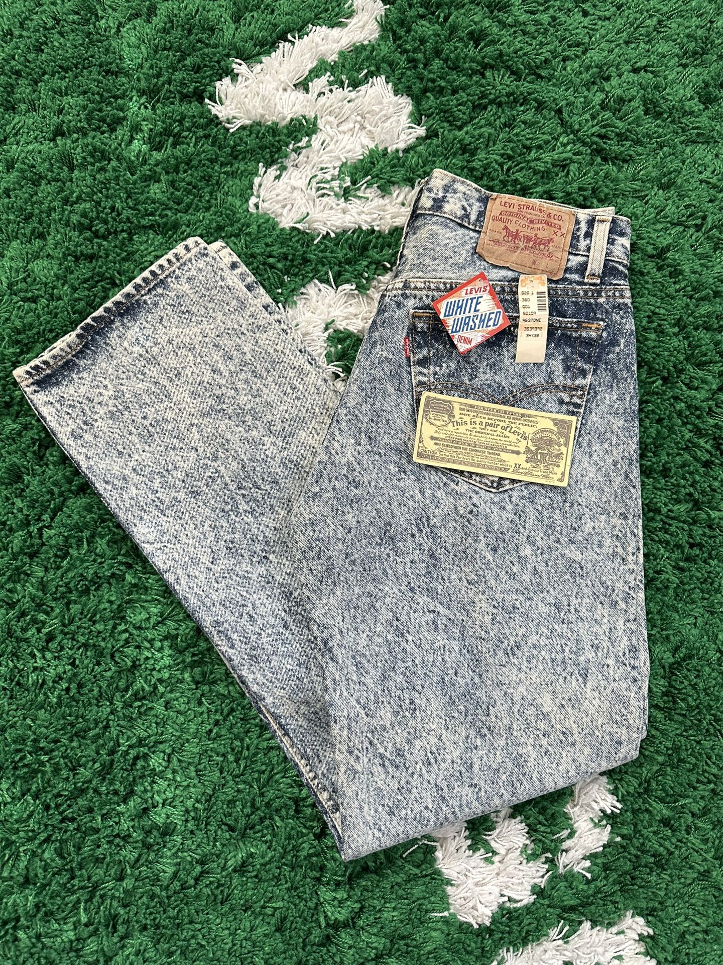 1990 Vintage Levi's 501 White Washed Denim Jeans