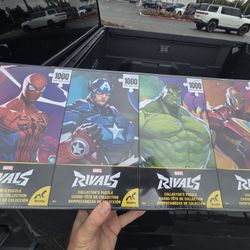 Marvel Puzzles 4 Pack 1000 Peices New Hulk Spider Man Iron Man