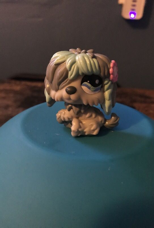 Littlest pet shop lps sheep dog grey blue puppy