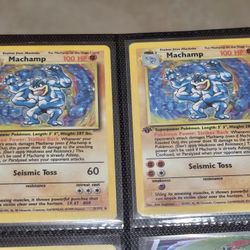 Pokemon Machamp 8/102 ( 2 First Edition Cards ) 