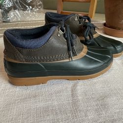 GH Bass & Co. Duck Boots Women 7 Navy/Brwn Lace Up Ankle Rain Outdoor