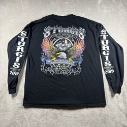 Y2K Sturgis Harley Davidson Rally South Dakota Men’s XL Black Long Sleeve Hit#7A
