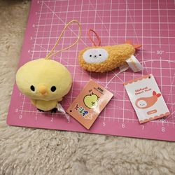 Yellow PIYOTASO MASCOT PLUSH + FREEBIE EBIFURAI MASCOT PLUSH