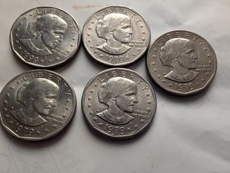 Susan B. Anthony Coins  In Good Quality 1979 Mint Condition 500. 00 For 5