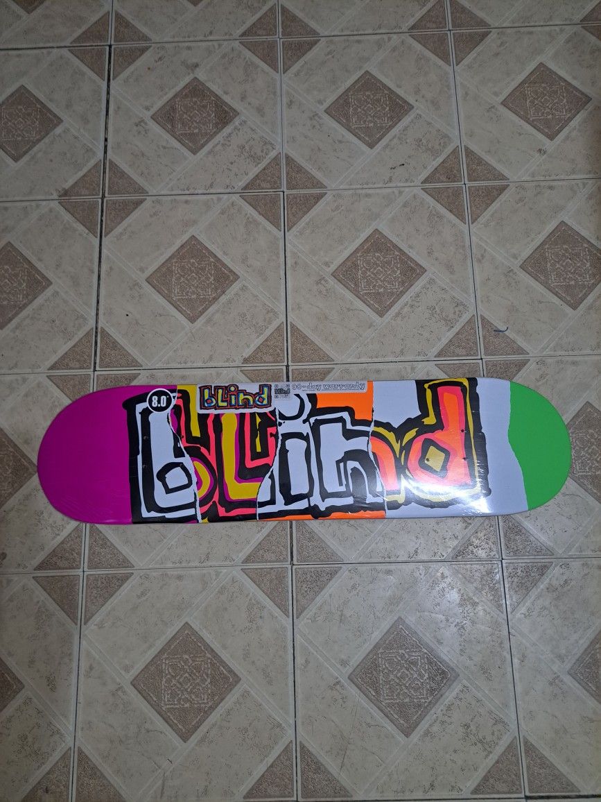 BLIND SKATEBOARDS THE NEON COLORS LOGO SKATEBOARD DECK SIZE 8.0