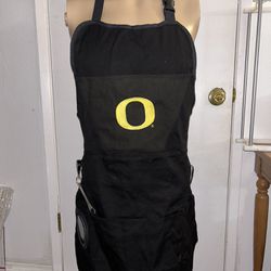 Oregon Ducks Grill Apron Black With Silver Opener Yellow Logo Adult Unisex