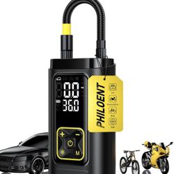 Tire Inflator Portable Air Compressor for Car Tires with Gauge, 150PSI Fast Bike Air Pump for Auto, Motorcycle, Bicycle, Balls, Digital Tire Pump with