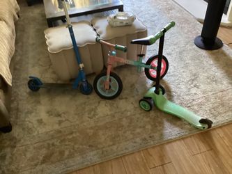 2 scooter + bicycles