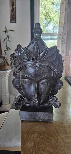 Light Weight Buddha Decorative Buddha Head Statue – Black Stone Finish