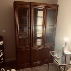 6ft Tall China Cabinet Mahogany Wood 