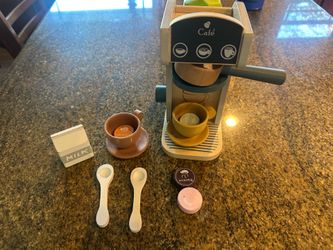 Wooden Toys Coffee Maker Toy Espresso Machine Playset